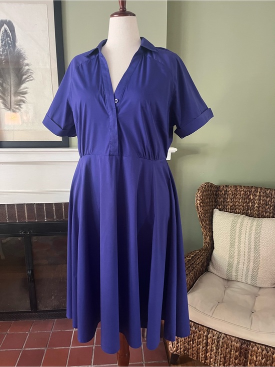 Eloquii Dresses & Skirts - ELOQUII Cobalt Poplin Shirt Dress | Size 18 | Midi | Short Sleeve